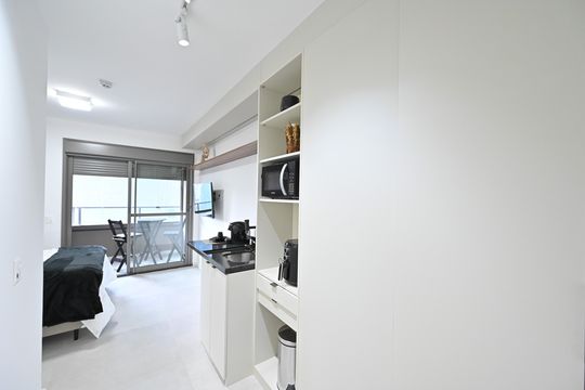 Cozinha de kitnet/studio para alugar com 1 quarto, 27m² em Vila Clementino, São Paulo