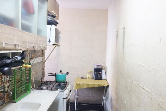 Cozinha e Área de Serviço de apartamento à venda com 2 quartos, 42m² em Cooperativa, São Bernardo do Campo