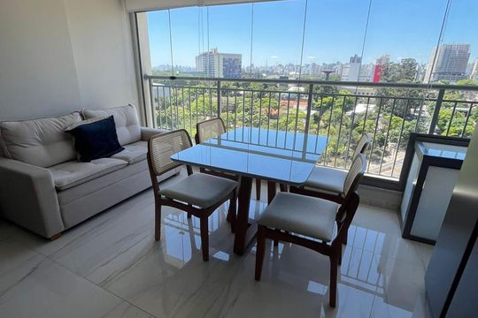 Sala de kitnet/studio à venda com 1 quarto, 35m² em Indianópolis, São Paulo