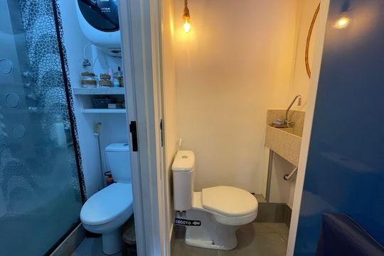 Banheiro da Suíte de apartamento à venda com 1 quarto, 45m² em Butantã, São Paulo