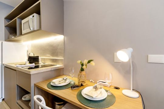 Sala de jantar de apartamento à venda com 1 quarto, 25m² em Jardim Paulista, São Paulo