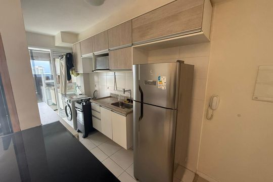 Cozinha de apartamento para alugar com 1 quarto, 49m² em Ponta da Praia, Santos