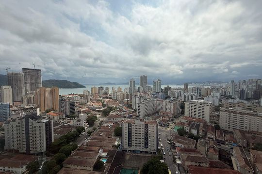 Vista da varanda de apartamento para alugar com 1 quarto, 49m² em Ponta da Praia, Santos
