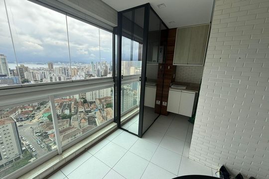 Varanda de apartamento para alugar com 1 quarto, 49m² em Ponta da Praia, Santos