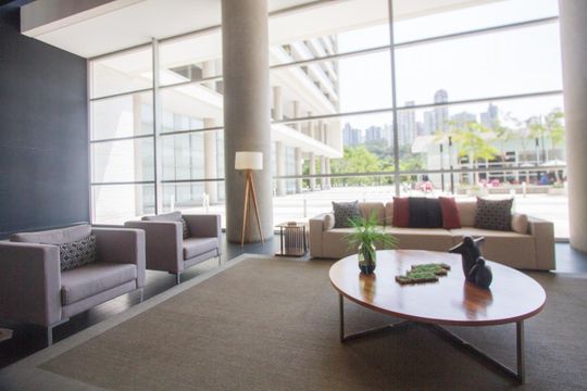 Hall de entrada de apartamento à venda com 1 quarto, 72m² em Santo Amaro, São Paulo