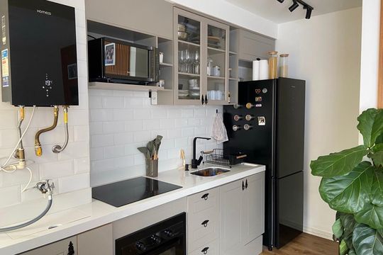 Cozinha de apartamento para alugar com 2 quartos, 42m² em Vila Andrade, São Paulo