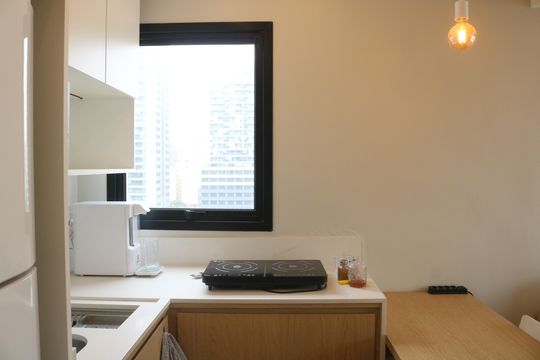 Cozinha de apartamento à venda com 1 quarto, 36m² em Pompeia, São Paulo