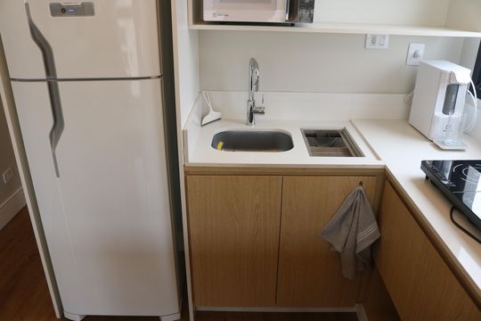 Cozinha de apartamento à venda com 1 quarto, 36m² em Pompeia, São Paulo