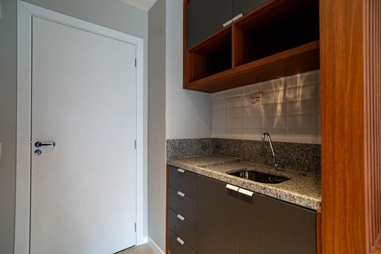 Cozinha de kitnet/studio à venda com 1 quarto, 25m² em Bela Vista, São Paulo