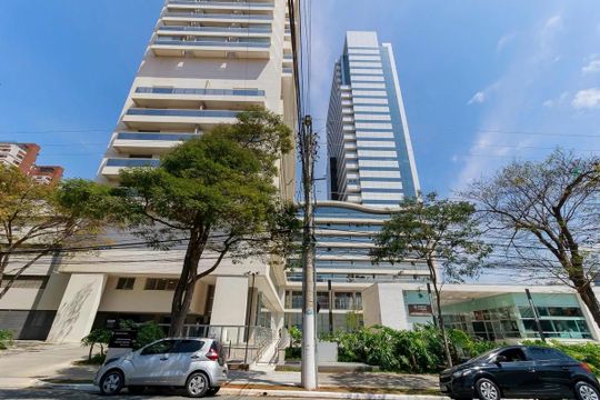 Fachada de apartamento à venda com 1 quarto, 50m² em Santo Amaro, São Paulo