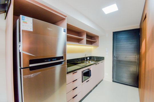 Cozinha de kitnet/studio para alugar com 1 quarto, 34m² em Vila Galvão, Guarulhos
