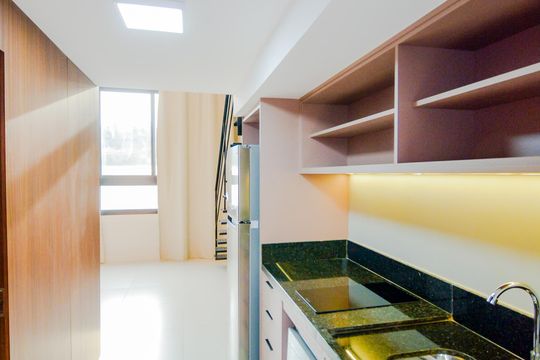 Cozinha de kitnet/studio para alugar com 1 quarto, 34m² em Vila Galvão, Guarulhos