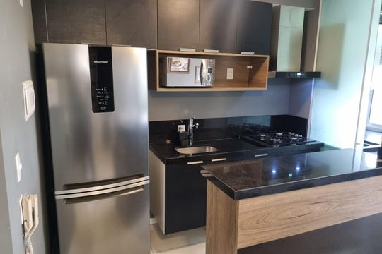 Cozinha de apartamento à venda com 1 quarto, 31m² em Água Branca, São Paulo