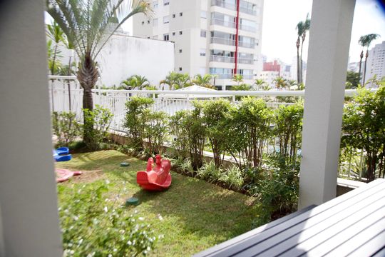 Área comum  de apartamento à venda com 1 quarto, 80m² em Campo Belo, São Paulo