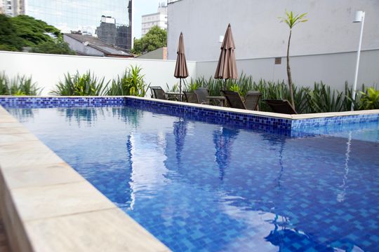 Área comum de apartamento à venda com 1 quarto, 80m² em Campo Belo, São Paulo