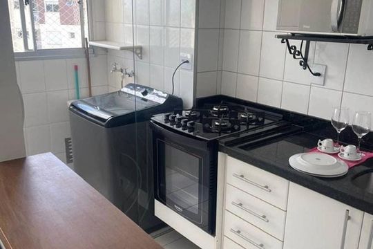 Cozinha de apartamento à venda com 2 quartos, 56m² em Panamby, São Paulo