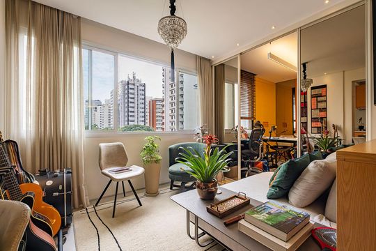 Sala/Cozinha de apartamento para alugar com 2 quartos, 97m² em Paraíso, São Paulo