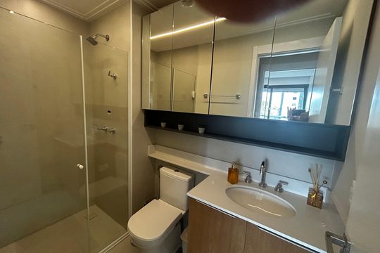 Banheiro de apartamento para alugar com 1 quarto, 36m² em Botafogo, Campinas