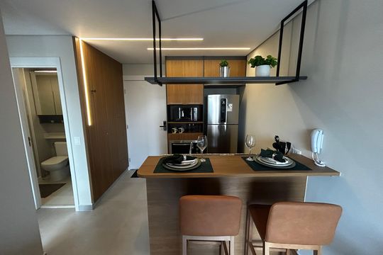 Cozinha de apartamento para alugar com 1 quarto, 36m² em Botafogo, Campinas