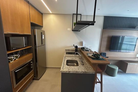 Cozinha de apartamento para alugar com 1 quarto, 36m² em Botafogo, Campinas