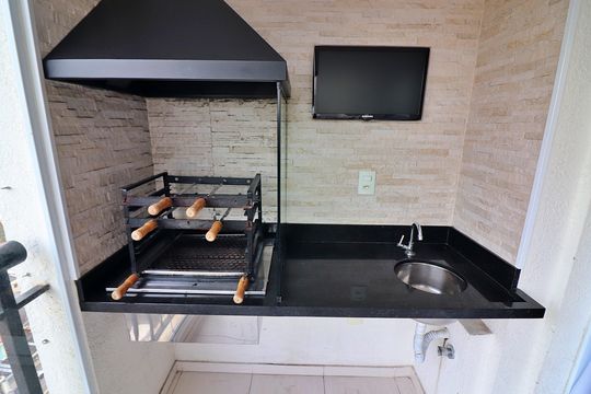 Varanda da Sala  de apartamento à venda com 2 quartos, 56m² em Jardim Independencia, São Bernardo do Campo