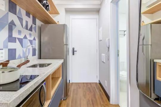 Cozinha de apartamento à venda com 1 quarto, 25m² em Planalto Paulista, São Paulo