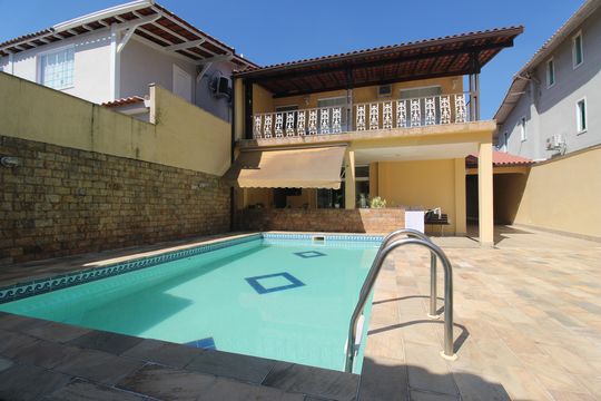 Quintal - Piscina de casa de condomínio à venda com 3 quartos, 360m² em Taquara, Rio de Janeiro