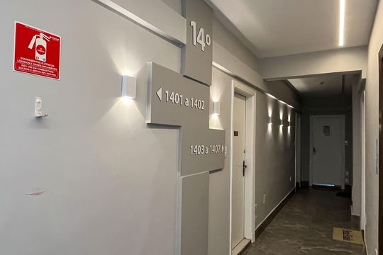 Área comum de kitnet/studio para alugar com 1 quarto, 35m² em Embaré, Santos