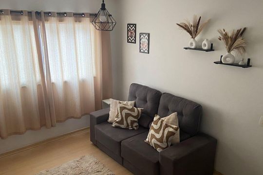 Sala de apartamento para alugar com 1 quarto, 42m² em Indianópolis, São Paulo