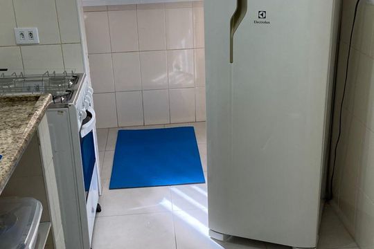 Cozinha de apartamento para alugar com 1 quarto, 42m² em Indianópolis, São Paulo