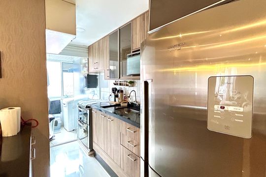 Cozinha de apartamento à venda com 2 quartos, 62m² em Vila Rosalia, Guarulhos