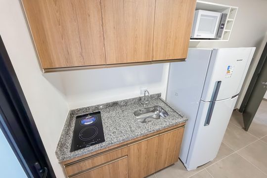 Cozinha de kitnet/studio para alugar com 1 quarto, 34m² em Vila Mariana, São Paulo