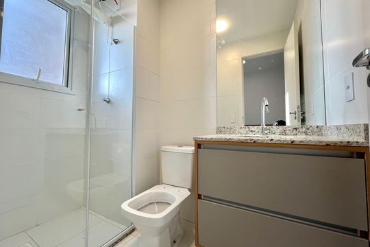 Banheiro da Suíte de apartamento para alugar com 2 quartos, 44m² em Vila Guarani, São Paulo