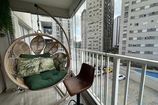 Varanda da Sala de apartamento para alugar com 1 quarto, 53m² em Alphaville Empresarial, Barueri