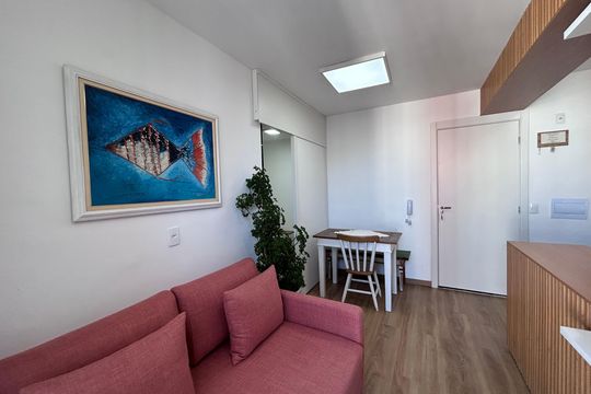 Sala de apartamento à venda com 1 quarto, 40m² em Usina Piratininga, São Paulo