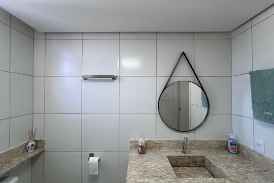 Banheiro suíte  de apartamento à venda com 1 quarto, 40m² em Usina Piratininga, São Paulo