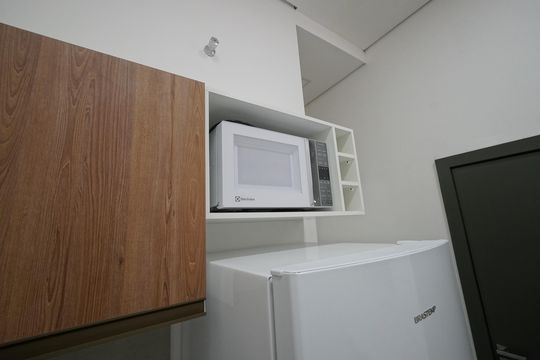 Cozinha de kitnet/studio para alugar com 1 quarto, 18m² em Vila Mariana, São Paulo