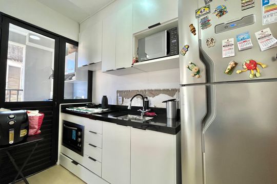 Cozinha de apartamento à venda com 2 quartos, 39m² em Jardim Oriental, São Paulo