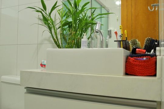 Banheiro da Suíte  de apartamento à venda com 2 quartos, 100m² em Paulicéia, São Bernardo do Campo