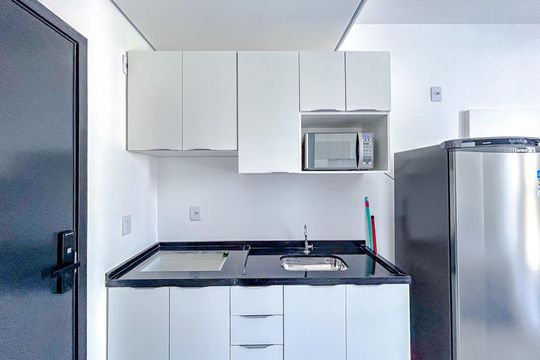 Cozinha - Armários de apartamento à venda com 1 quarto, 24m² em Vila Azevedo, São Paulo