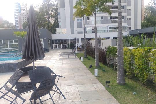Área externa de kitnet/studio à venda com 1 quarto, 39m² em Panamby, São Paulo