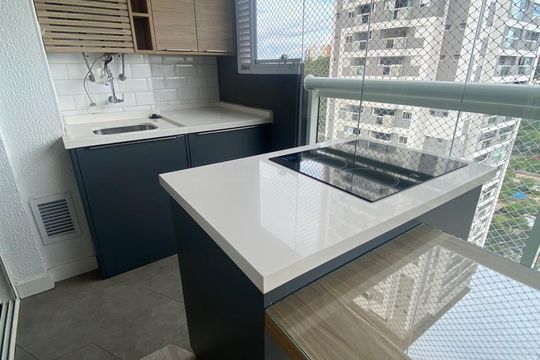 Cozinha de kitnet/studio à venda com 1 quarto, 39m² em Panamby, São Paulo