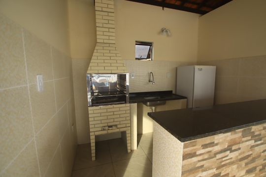 Área comum - Churrasqueira de casa de condomínio para alugar com 3 quartos, 135m² em Stella Maris, Salvador
