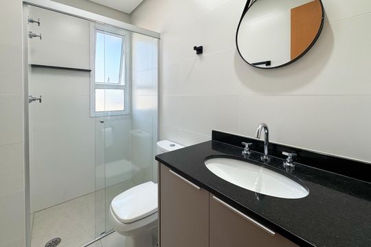 Banheiro Social de apartamento à venda com 2 quartos, 63m² em Nova Petrópolis, São Bernardo do Campo