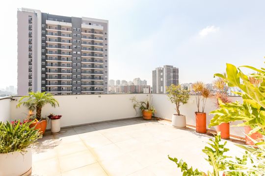 Área comum - Churrasqueira de kitnet/studio à venda com 1 quarto, 27m² em Jardim Trussardi, São Paulo