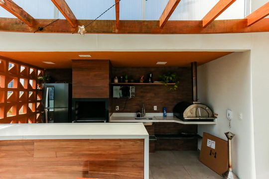 Área comum - Churrasqueira de kitnet/studio à venda com 1 quarto, 27m² em Jardim Trussardi, São Paulo