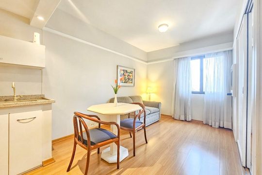 Sala de apartamento à venda com 1 quarto, 45m² em Jardim Paulista, São Paulo