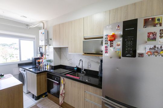 Cozinha  de apartamento à venda com 2 quartos, 37m² em Vila dos Andradas, São Paulo