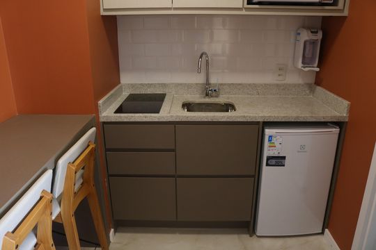 Cozinha de kitnet/studio à venda com 1 quarto, 22m² em Perdizes, São Paulo