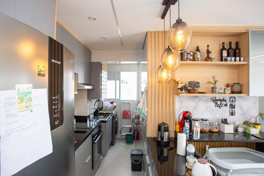 Cozinha de apartamento à venda com 2 quartos, 44m² em Americanópolis, São Paulo